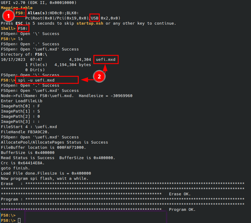 UEFI Shell下烧写固件