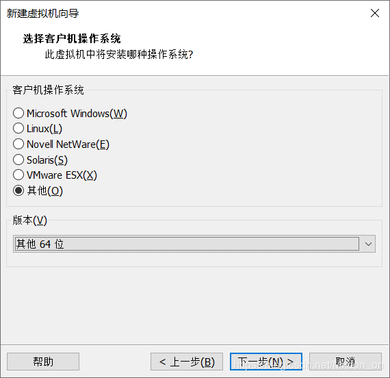 其他的64位，不知道别的选项会不会有影响，为了干净，就选其他的
